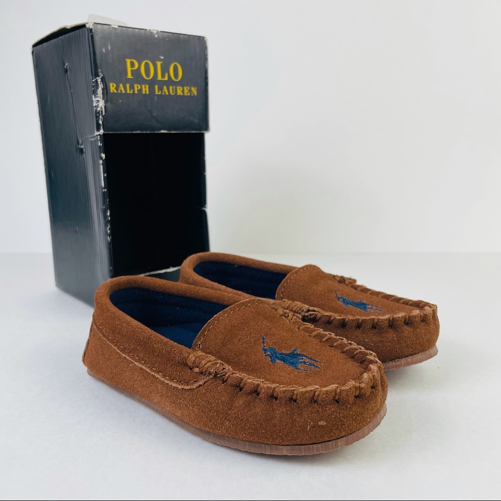 Polo Ralph Lauren Desmond Moccasin Brown Leather Suede 991659T Toddler's Size 6